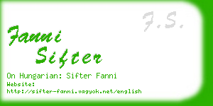 fanni sifter business card